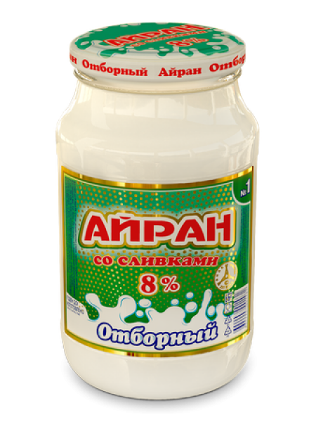Айран Отборный 8% стекло 900г*8 Айран Отборный 8% стекло 900г*8